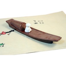 나룻배와 뱃사공 1구 향꽂이 / 도자기촛대 제사용촛대 백자촛대 연꽃모양촛대 제기 기도 명상 요가, 1개