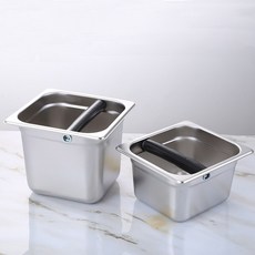 스테인리스 스틸 커피 찌꺼기 양동이 가정용 커피 찌꺼기통 커피 넉박스 LM.ZT001, 큰17.6*16.2*15cm, 1개