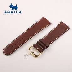 아가타 AGATHA 23mm 송아지 가죽 시계밴드 BROWN-GOLD 시계줄