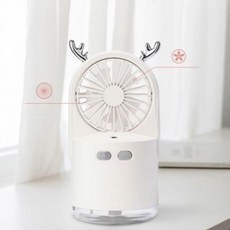 JTF700481충전식 가습기 무드등 미니 탁상용 선풍기 댕댕이 차박, 핑크