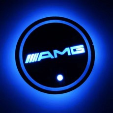 LED 조명 자동차 물컵 코스터 메르세데스 벤츠 AMG C260 W204 W205 W2 W2 2 용 자동차 인테리어 분위기 라이트 코스터 2, 2pcs AMG, 2개