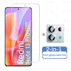 호환 Redmi Note 13 Pro 글로벌 케이스 HD 강화 유리 스크린 보호대 샤오미 5G 카메라 필름 6in, 01 RedmiNote13 Pro 5G, 02 1Glass 1Camera Film