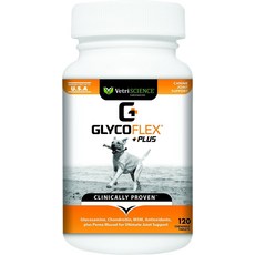 VetriScience GlycoFlex Plus 츄어블 정제 반려견용 관절 보조제 120강아지, 1개 - 글라이코플렉스