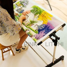 PANDA PINK LITCHI 십자수틀 고정용 수예 취미 여성 가정용 가벼운 August6 LLL814 LIU04, 1개입, 사진색