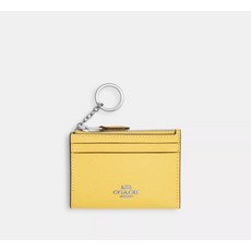 COACH 코치 미니 스키니 아이디 케이스 카드지갑 88250 실버 레트로 옐로우