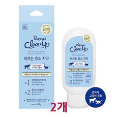 클린업 치킨맛 바르는효소치약 80g x 2개 애견애묘용, 단품 - 강아지바르는치약