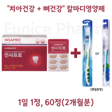 인사돌 플러스 칫솔(or잇백 칫솔)&약사설계 신제품 치아영양제 튼튼한뼈 이가탄탄하게, 1개, 60정