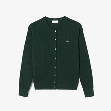매장정품 라코스테 LACOSTE 공식브랜드관 여성 케이블 크루넥 가디건 AF091E-54N 132그린 1529208