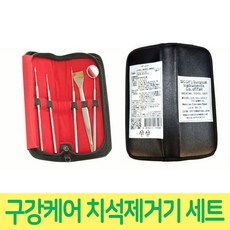 치아 치석제거기 스테인레스5종 파우치 세트 치과치석제거기/스텐치석제거기/치석제거기/치과기구/치아청소, 단일 수량