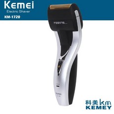 Kemei 전기 면도기 KM-1720 단일 블레이드 남성 수염 트리머 충전식, 1개