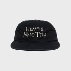 헬로선라이즈 Have a Nice Trip Logo 6Panel Cap_Washed Black