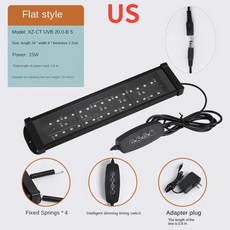 UVA UVB 파충류 풀 스펙트럼 LED 라이트 거북이 도마뱀 뱀 테라리움 일광욕 열 램프 10.0 20.0 태양, [02] 20.0 Flat model (US), 1개