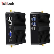 미니PC 컴퓨터 피씨 Tolibek 팬리스 윈도우 10 인텔 코어 i3 5005U i5 4200U 셀러론 2955U DDR3L 와이파이 HDMI 8 * USB 오피스, 없음, 4GB, 2) Core i5-4200U - 4GB RAM 64G
