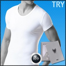 TRY_H 남성 디럭스티셔츠 TMTST09 60수 강연사를 사용한 향균기능 반팔런닝1매