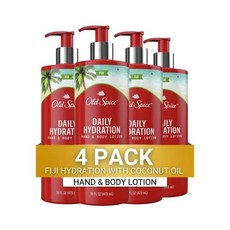 올드 스파이스 Old Spice 데일리 하이드레이션 핸드 & 바디 로션 for 맨 피지 코코넛 오일 16 oz 4팩