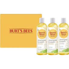 Burt's Bees 크리스마스 선물 베이비 샴푸 및 워시 3팩 오리지널 2개 라벤더 함유 진정 1개 각 300ml(12온스), 12 Fl Oz (Pack of 3), Fragrance Free