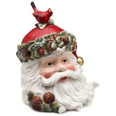Cosmos Evergreen Holiday Santa Cookie Jar 코스모스 에버그린 홀리데이 산타 쿠키 용기, Red/Green/ Brown, 1개