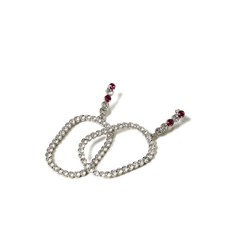 트윈셋 crystal-embellished oval earrings