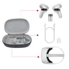 오큘러스 퀘스트 2 VR 헤드셋 파우치 핸들커버 케이블 케이스 스트랩 가방 세트, 1개, 수납함(공식엘리트헤드 장착 가능)
