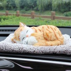 멍카 차량용 잠자는 강아지 고양이 탈취제 리얼펫 인형, 12-골든아숏, 1개