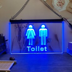 네온간판 네온사인 남여 남성 여성 화장실 LED 네온 사인-3D 조각 벽 예술 집 방 침실 사무실 농가, UK 30x20cm, Blue