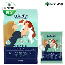 유한양행 윌로펫 강아지 사료 뉴트리탑 어덜트 1.2kg + 샘플 30g, 단품, 1개 - 윌로펫강아지사료