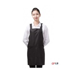요들가운 YA095 허니콤 앞치마(블랙)-스냅단추여밈 - L