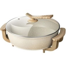 찜 삶는 가정용 쌍이삭국솥 엠스톤 전기전골 위안양냄비, As shown_D