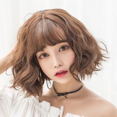 NEO 가발 여성 짧은 단발 뱅헤어 숏단발 통가발WXAA, 개, 브라운