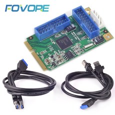 USB 3.0 미니 PCI e 어댑터 4 포트 USB 3 미니 PCI e 어댑터 확장 카드 미니 PCI e USB3.0 컨버터 (케이블 포함)|추가 카드|, 1개, 단일, 단일