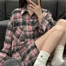 엄마친구아들 배석류 체크 셔츠 남방 정소민 옷 오버핏 남방 핑크