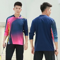  배드민턴 상의 긴팔 티셔츠 남녀 유니폼 속건 추동팀여자 탁구복 상의 