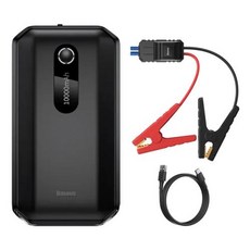 Baseus 자동차 점프 스타터 휴대용 배터리 시동 장치 1000A 차량 비상 보조배터리 10000mAh 12V, [01]Black, 1개