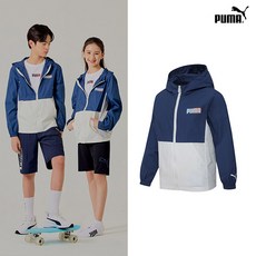 푸마키즈 PUMA 22SS 푸마키즈 혼성 드라이셀 배색바람막이