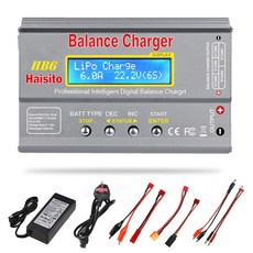 Haisito HB6 80W 배터리 충전기 Lipo NiMh 리튬 이온 Ni Cd 디지털 RC IMAX B6 Lipro 밸런스 충전기 방전기 15V 6A 어댑터|부품 & 액세서, 1개, 80W no AC, 영국 플러그