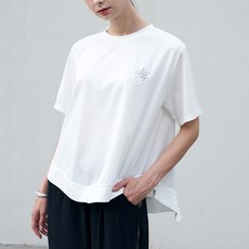 막스까르띠지오 55-77 로고 비즈 언발 반팔티셔츠