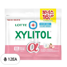 롯데자일리톨 알파 입안촉촉 피치, 102g, 12개