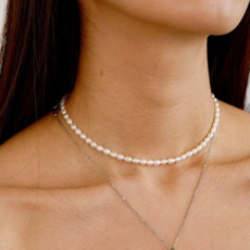 핑크담수진주목걸이