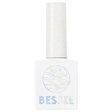BESSIE 陽光沙灘系列 美甲凝膠, 銀底亮片款式，時尚閃亮焦點，凝膠質地，晶瑩質感美甲，獨特瓶身設計，可收藏裝飾品, GL35 海波銀, 11ml, 1瓶