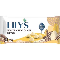 LILY'S 세미 스위트 초콜릿 스타일 무설탕 베이킹 칩 백, White Chocolate, 255g, 1개