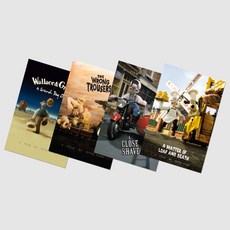 월레스와 그로밋 캐릭터 포스터 엽서 편지지 메세지카드 10p 세트 (4종 택 1), 양털 도둑, 1세트