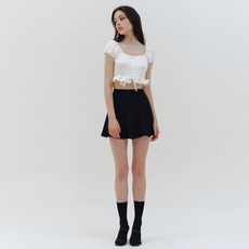카인더베이비 Black Satin Line Mini Skirt