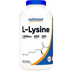 Nutricost L-Lysine 뉴트리코스트 L-리신 1000mg 500캡슐, 기본, 1개, 500정