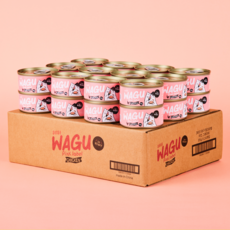 3651 와구 고양이 간식캔, 24개, 85g, 핑크라벨 닭가슴살 24개, 85g, 핑크라벨 닭가슴살