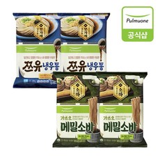 풀무원 [풀무원] 여름면 4개(8인) (쯔유냉우동2개+가쓰오메밀소바2개)