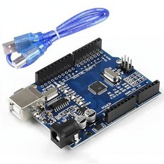 USB 케이블이 있는 UNO R3 보드 ATmega328P(Arduino 호환) Arduino용 입력 전압 7-12V 16MHZ 14개 디지털 1/0 핀 PWM 지원 SR, 1) Aduino