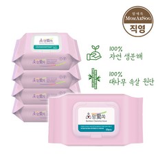 맘애쏙 대나무 속살 클렌징티슈 캡형 20매 천연성분, 5팩
