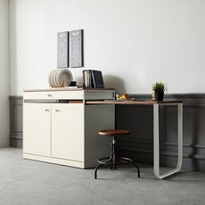 이노센트 올리브 주방 수납 홈바 확장형 아일랜드 식탁 i101056, 크림