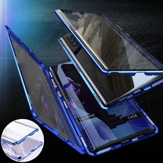 갤럭시S22 S21 울트라 플러스 양면 풀커버 메탈 자석 투명 강화유리 메탈 슬림 하드 커플 휴대폰 케이스 갤
