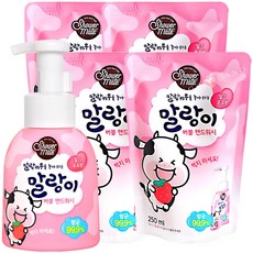 말랑카우 버블 핸드워시 300ml 용기1개+250ml 리필4개, 02_딸기/용기1+리필4